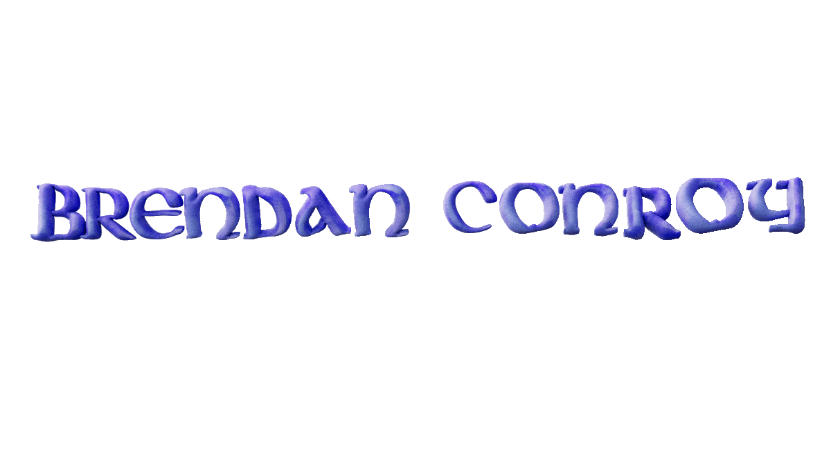 A blue background with the name “Brennan Conroy" written in white. AI generated content